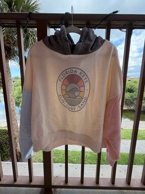 Florida Keys Colorblock Hoodie - Pink/Gray